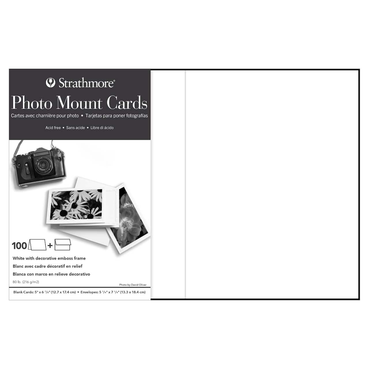 Strathmore® 5" x 7" White Photo Mount Card & Envelope Sets, 100ct.